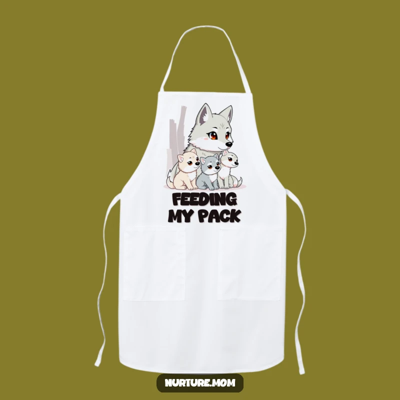 Funny Wolf Mom Apron: Cook with Protective Fierceness