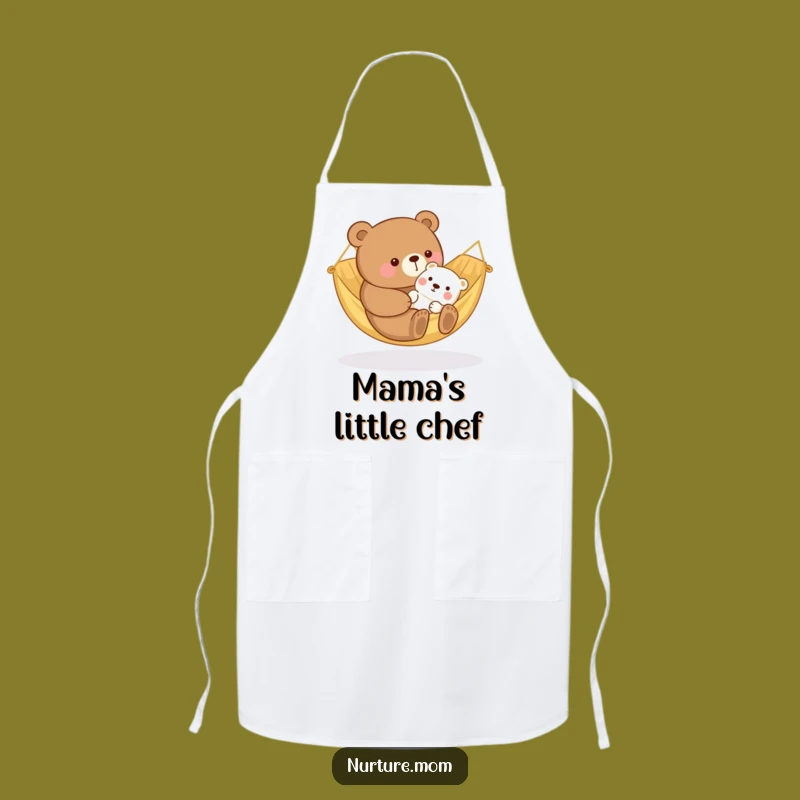 Funny Kawaii Bear Mom Apron: Cozy Hammock for Kitchen Love