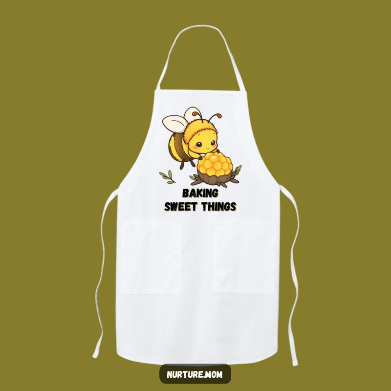 Funny Kawaii Mother Bee Kitchen Apron - Honeycomb Cooking Gift