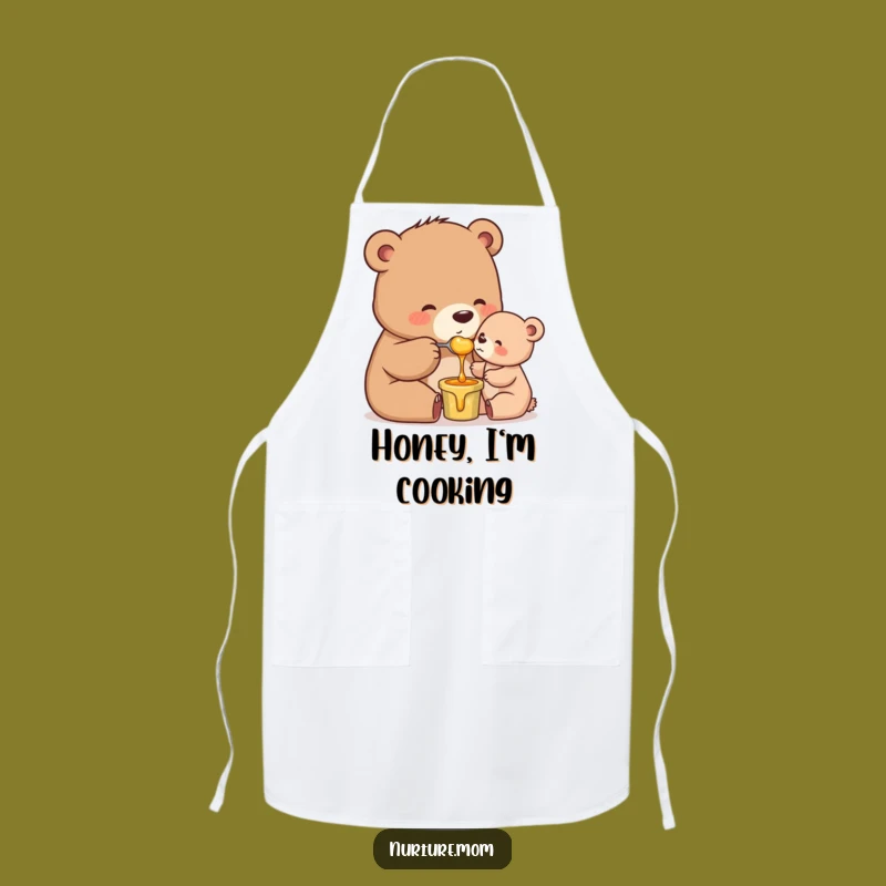 Funny Mama Bear Honey Kitchen Apron: Cute Parenting Cooking Gift