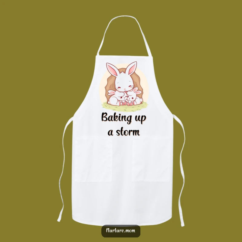 Funny Mother Rabbit Burrow Apron: Cute Kitchen Parenting Gift