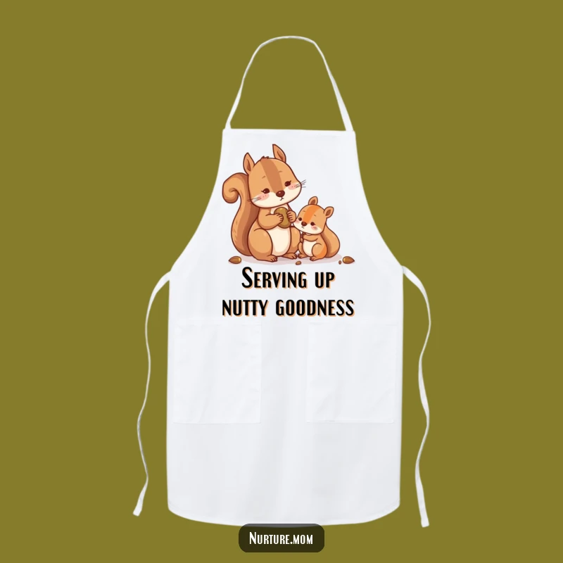 Funny Squirrel Sharing Nuts Apron: Cook with Generosity and Woodland Humor