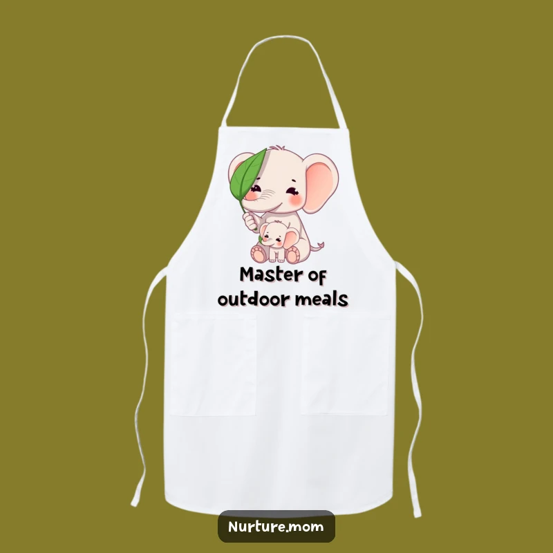 Funny Kawaii Elephant Mom Apron: Cute Kitchen Protection for Mama