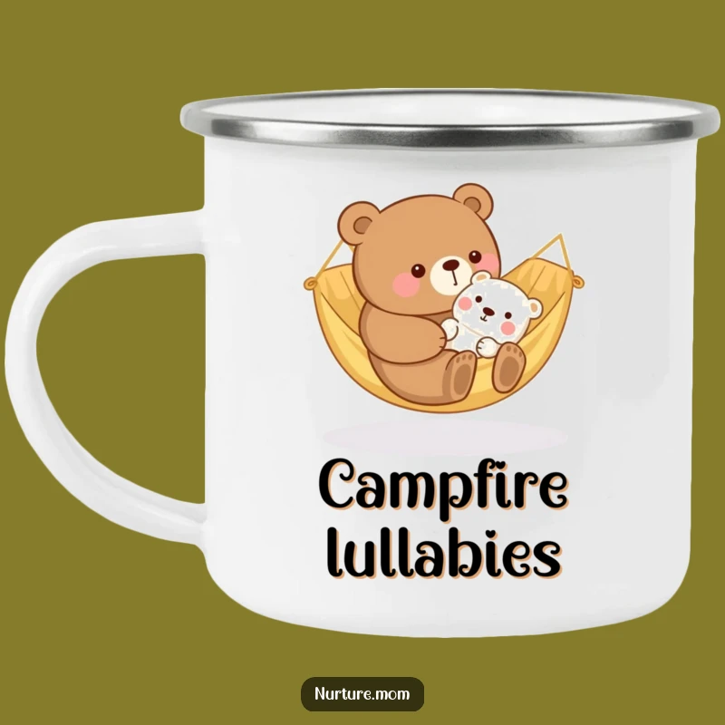 Funny Kawaii Bear Mom Camping Mug: Cozy Hammock Adventure Drinkware