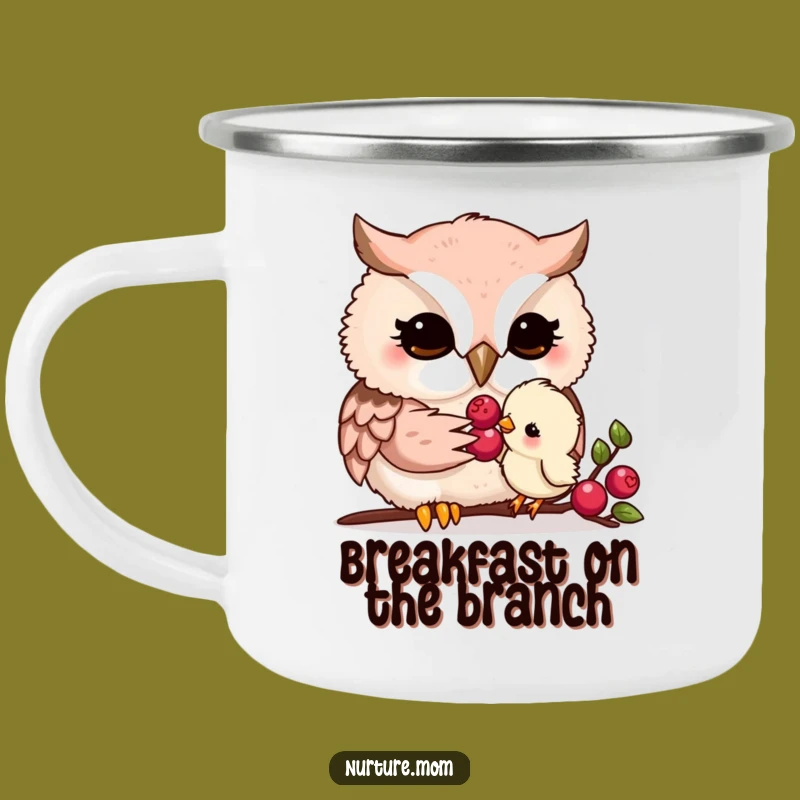 Funny Kawaii Owl Mom Camping Mug: Gentle Feeding Adventure Drinkware