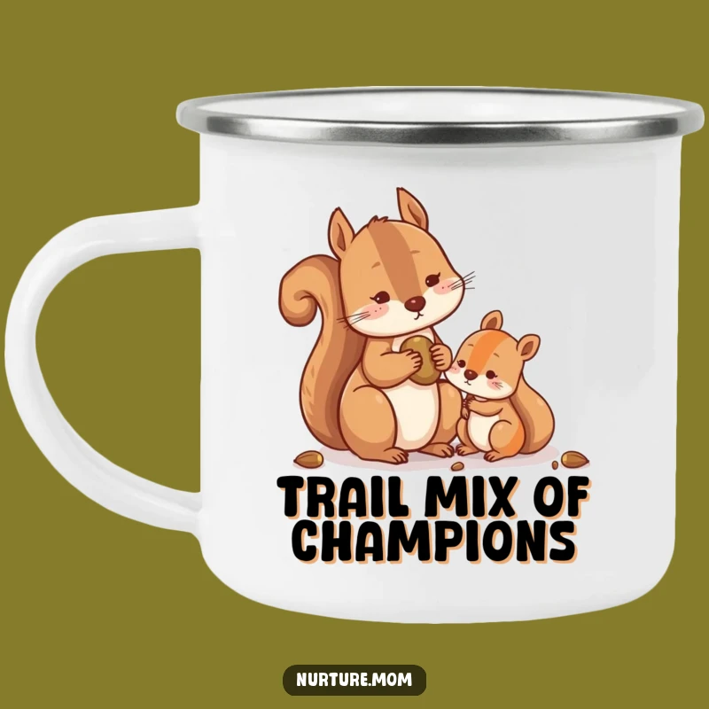 Funny Squirrel Sharing Nuts Camping Mug: Adventures Fueled by Generosity and Humor