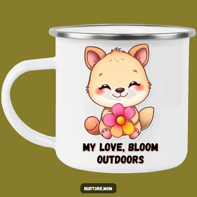 Funny Animal Flower Camping Mug - Enjoy Hot Drinks with Loving Cartoon Charm!