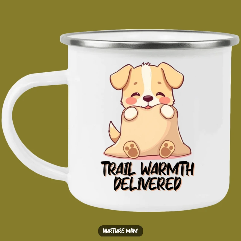 Funny Dog Blanket Camping Mug: Outdoor Comfort and Hilarious Pet Gift