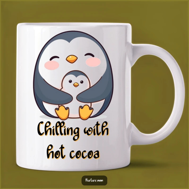 Adorable Penguin Mom Mug - Warm Hug & Cute Gift