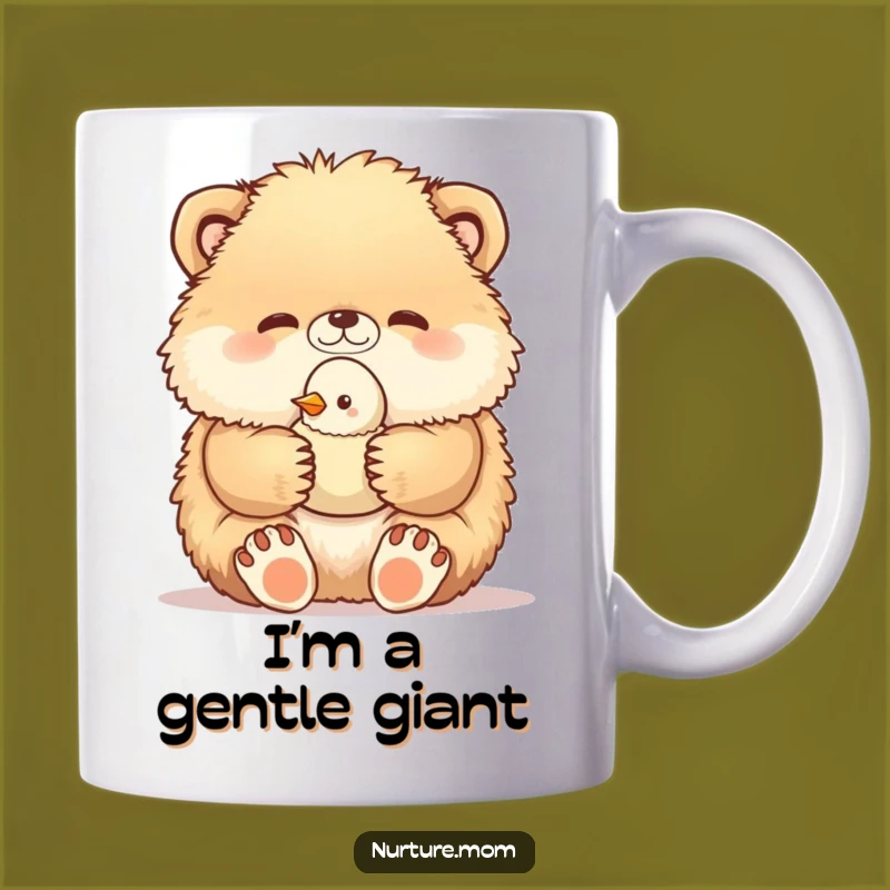 Funny Fluffy Friend Mug: Adorable Animal Nurturing Baby Bird Gift