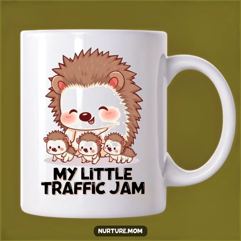 Funny Hedgehog Family Mug: Cute Mama Helping Tiny Siblings, Perfect Funny Gift Idea
