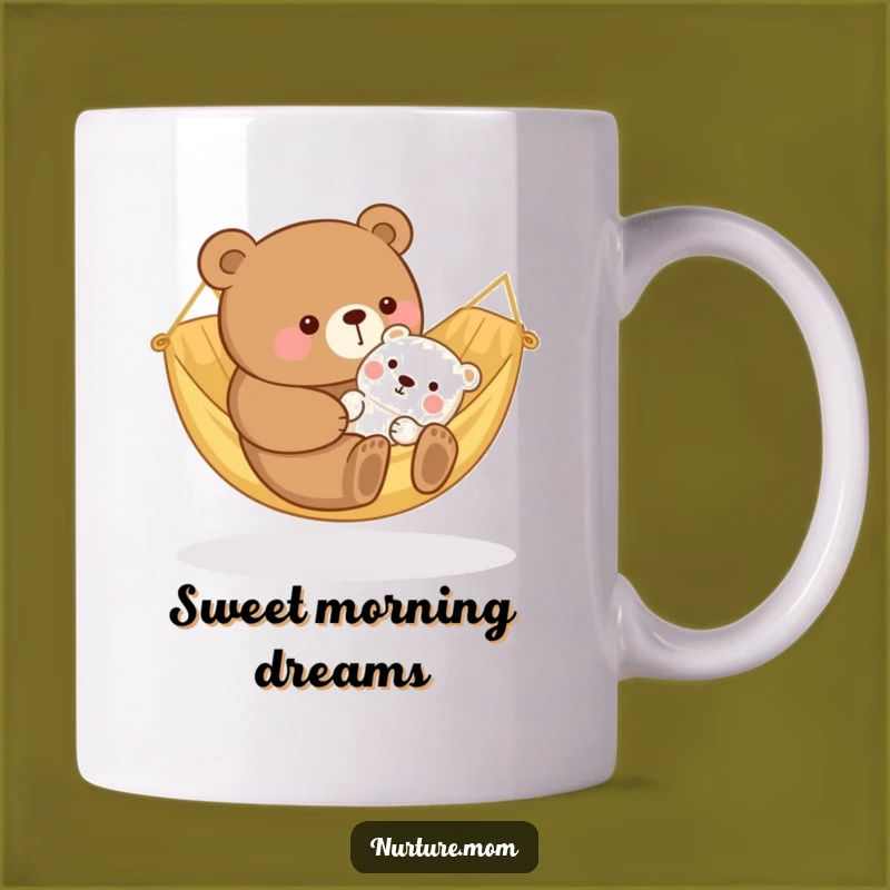 Funny Kawaii Bear Mom Mug: Cozy Hammock Rocking Sweet Baby Gift