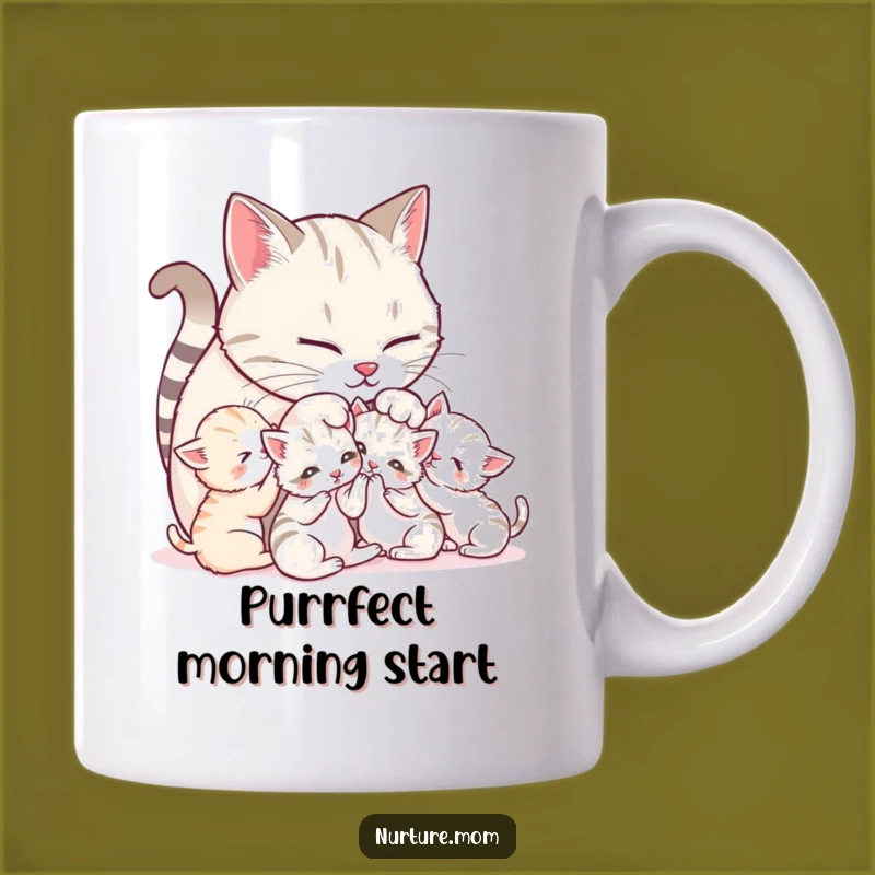 Funny Mother Cat Purring Mug: Adorable Feline Parenting Gift