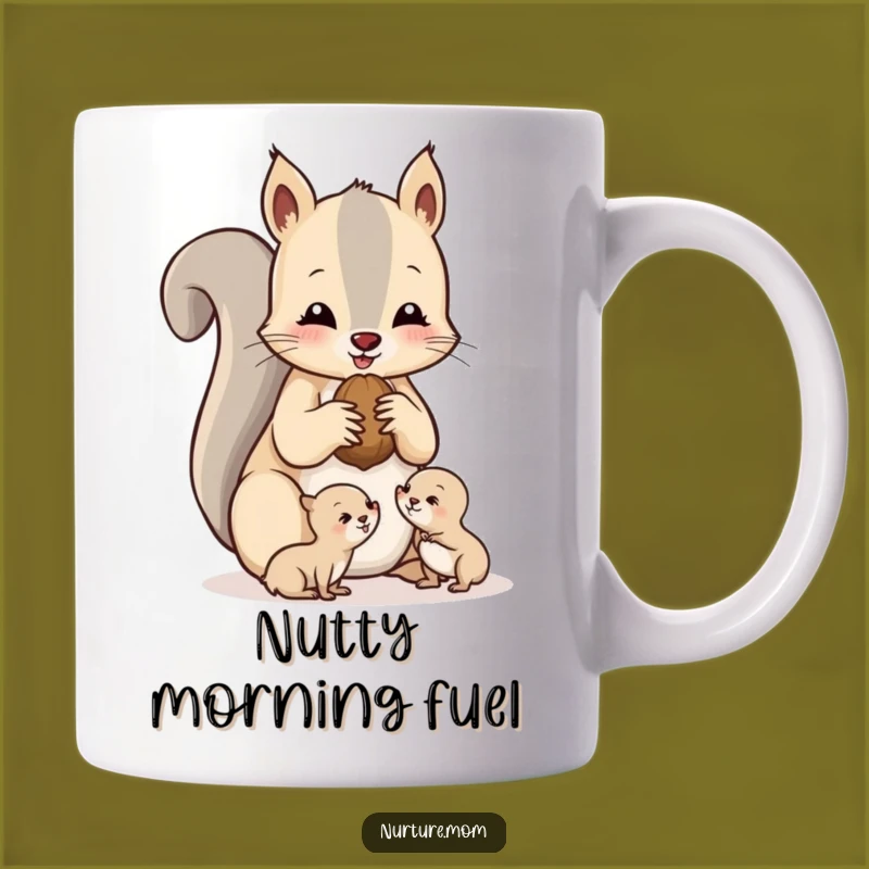Funny Squirrel Mom Mug: Sharing Nuts with Young, Cute Gift