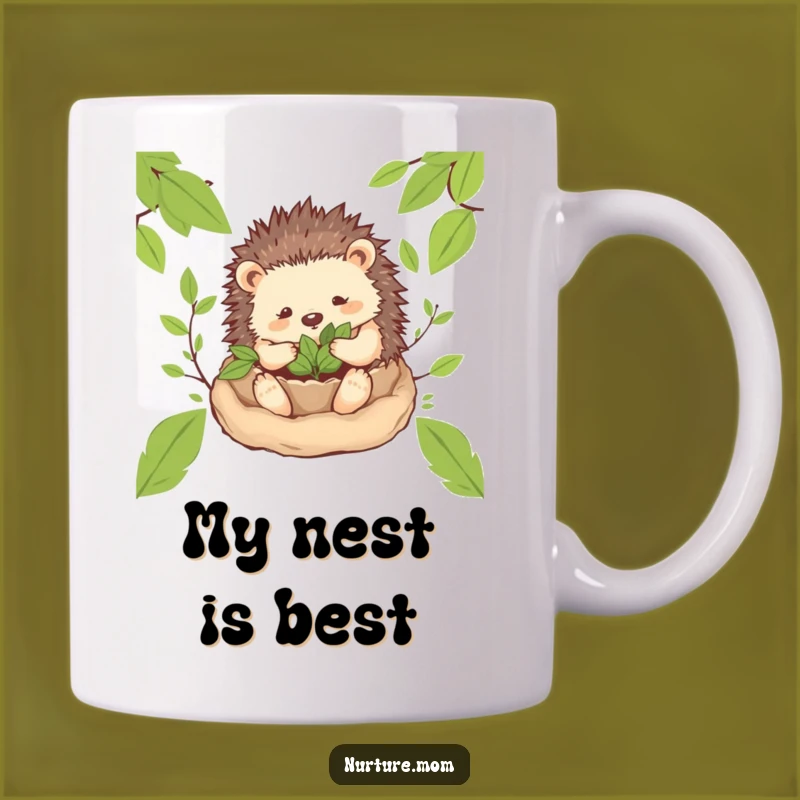 Funny! Cozy Hedgehog Mom Mug: A Hilarious Gift for Homebodies & Nature Lovers