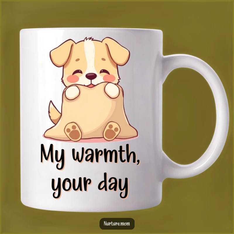 Funny Dog Offering Blanket Mug: Cozy Companion Gift for Dog Lovers