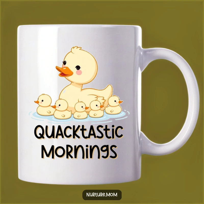 Funny Kawaii Mama Duck and Ducklings Mug - Cute Family Gift