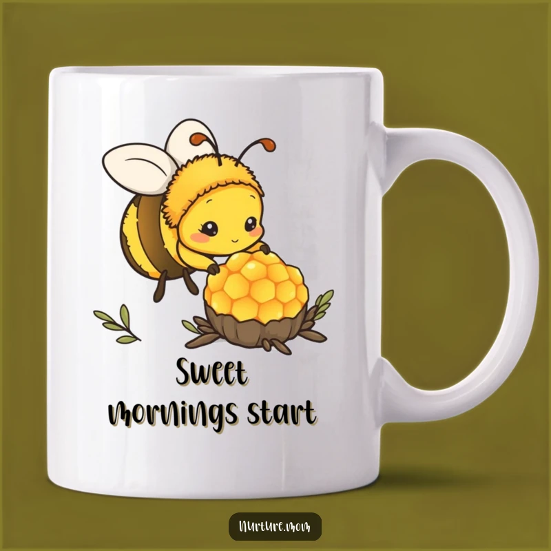 Funny Kawaii Mother Bee Honeycomb Mug - Hardworking Gift