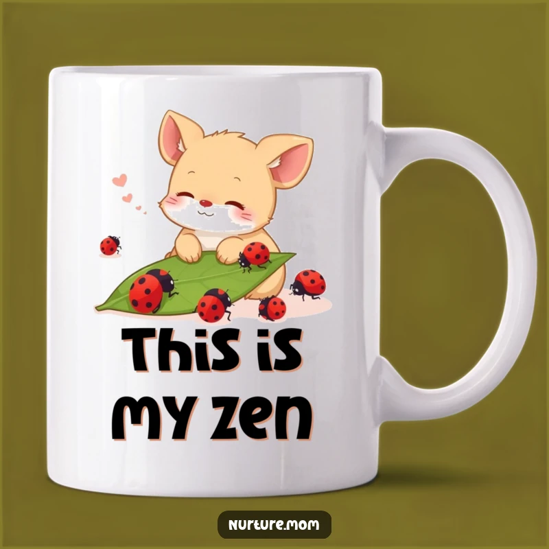 Funny Content Animal Mug: Ladybug Watcher's Peaceful Sigh Gift