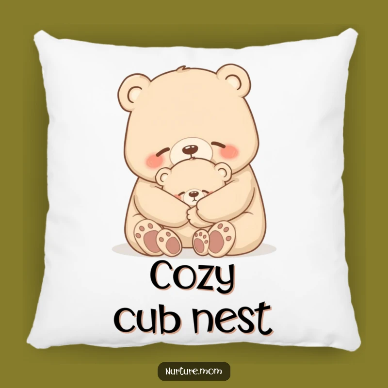 Funny Bear Pillow - Cozy Motherly Accent, Great Gift