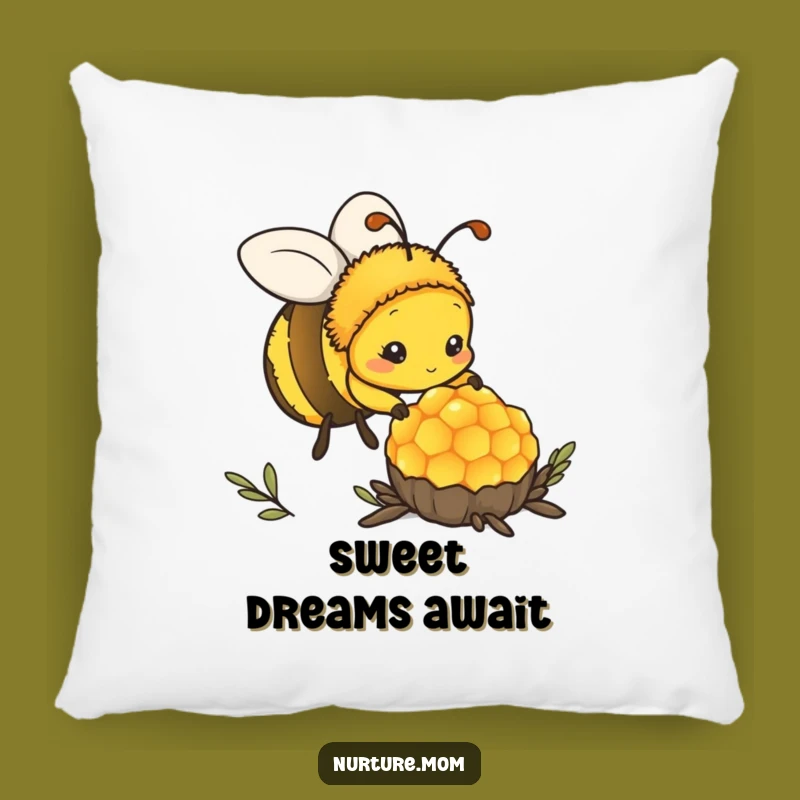 Cute Kawaii Mother Bee Funny Pillow - Cozy Decor Gift