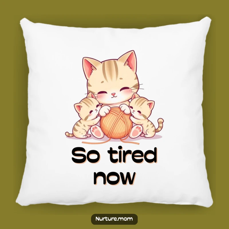 Cute Kawaii Mother Cat Funny Pillow - Cozy Decor Gift