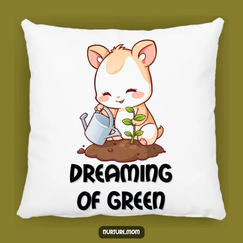 Funny Garden Pillow: Cute Animal's Smiling Sprout Comfort Cozy Gift