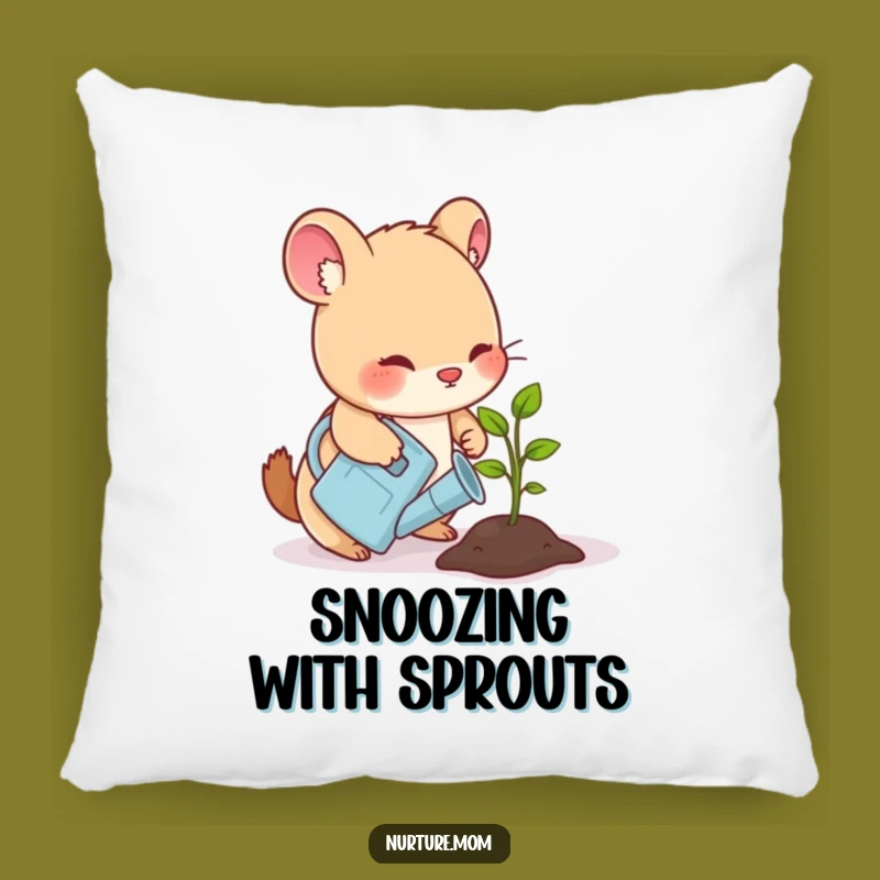 Funny Animal Gardener Pillow: Snuggle Up with This Green & Hilarious Decor