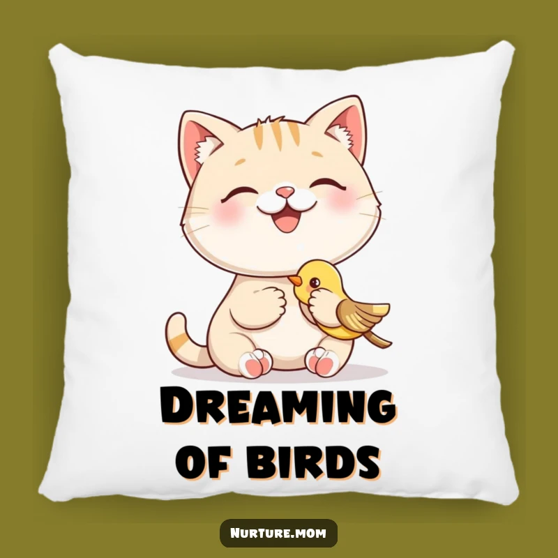 Funny Cat Feeding Bird Pillow: Cozy Comfort and Hilarious Pet Decor