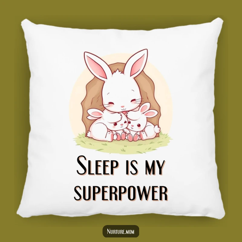 Funny Mother Rabbit Burrow Pillow: Cozy Parenting Accent Gift