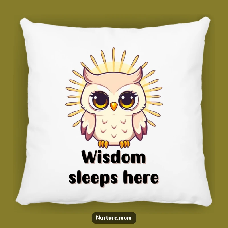 Funny Owl Mom Pillow: Radiant Comfort & Wisdom, Great Gift for Naps