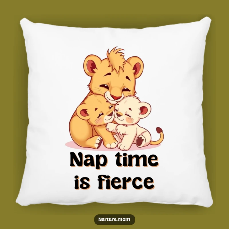 Funny! Cozy Lioness Cub Grooming Pillow: Snuggle Up with Wild & Witty Comfort
