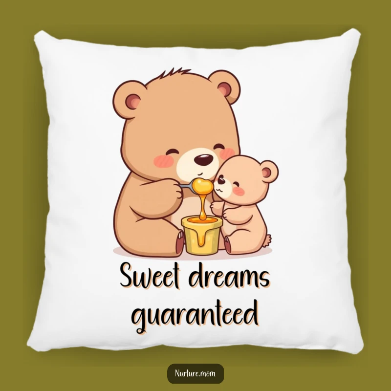 Funny Mama Bear Honey Comfort Pillow: Sweet Parenting Accent Gift