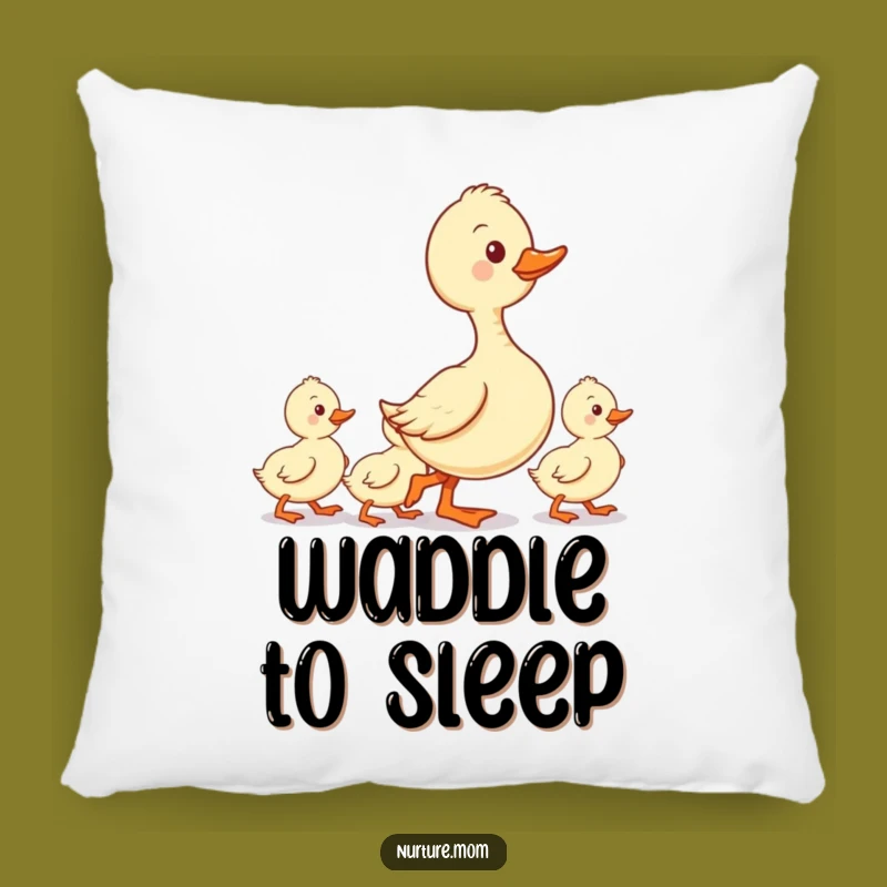 Funny Pillow: Kawaii Duck Mom Ducklings Line - Cozy Parenting Decor Gift