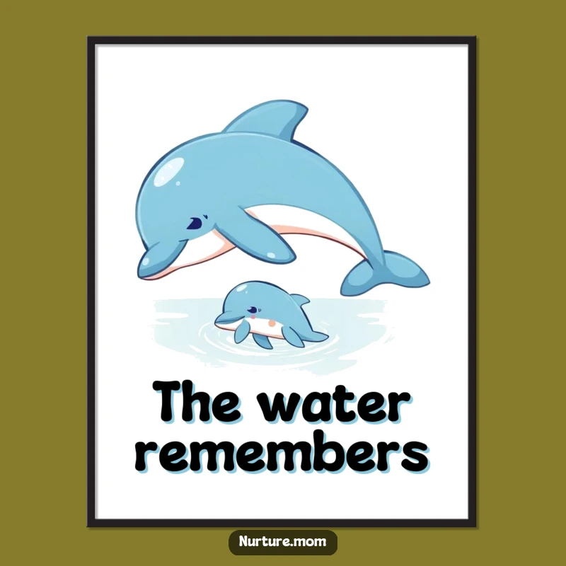 Dolphin Mom Digital Art - Wise Guidance & Ocean Print