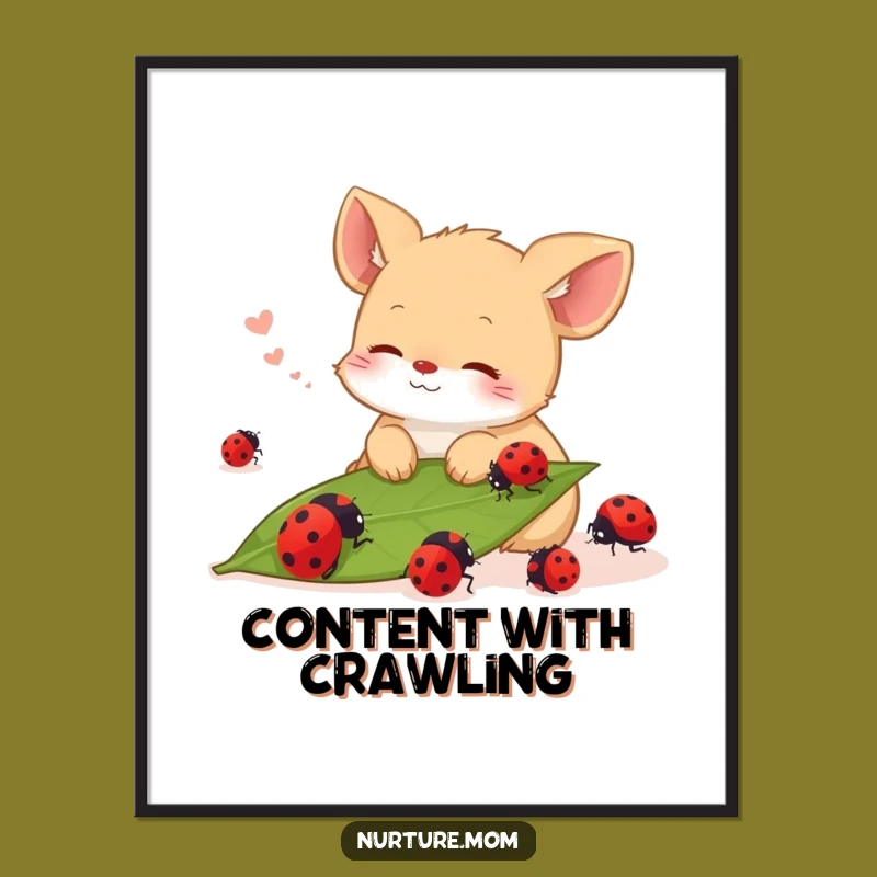 Funny Digital Art: Content Animal's Ladybug Watcher Wall Decor Gift