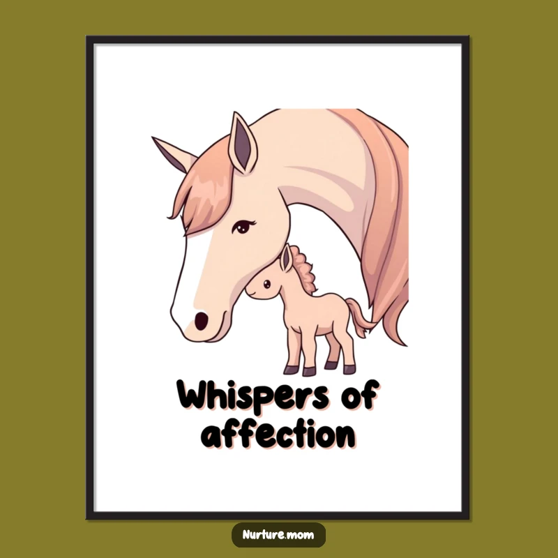 Horse Mom Digital Art - Tender Nuzzle & Loving Print