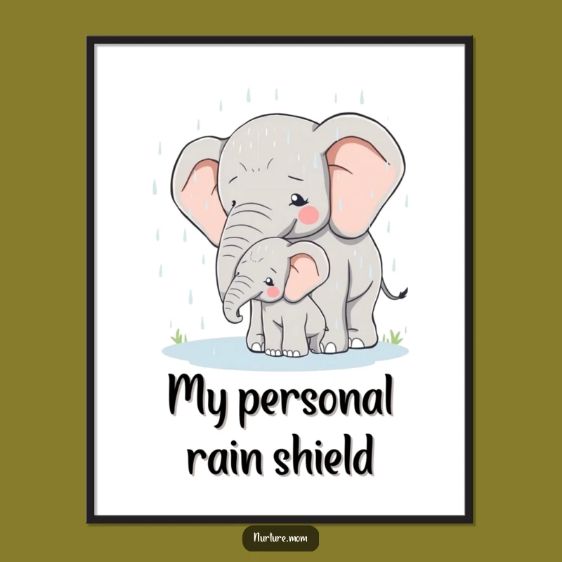 Elephant Mom Digital Art - Heartwarming Protective Print