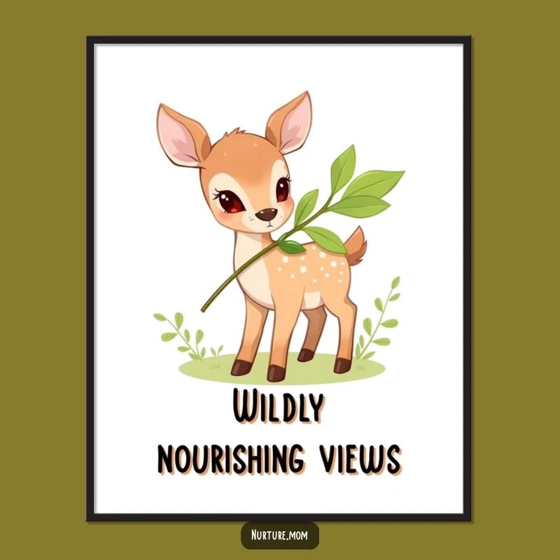 Funny Deer Nourishment Digital Art: Instant Woodland Serenity and Humor