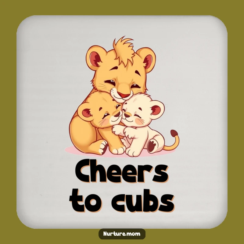 Funny! Lioness Cub Grooming Coasters: Protect Surfaces with Wild Charm