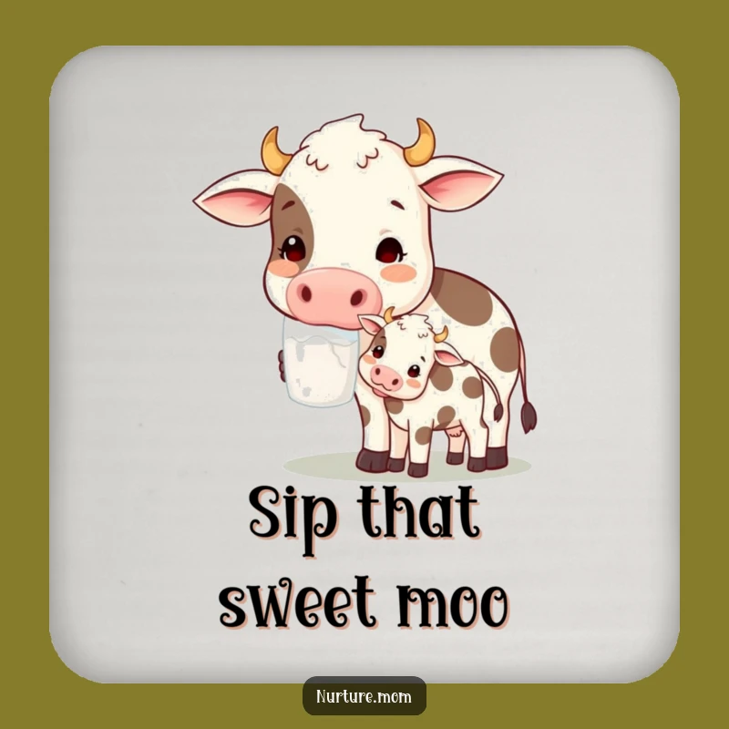 Funny! Happy Cow Mom Coasters: Protect Surfaces with Farmyard Charm & Humor