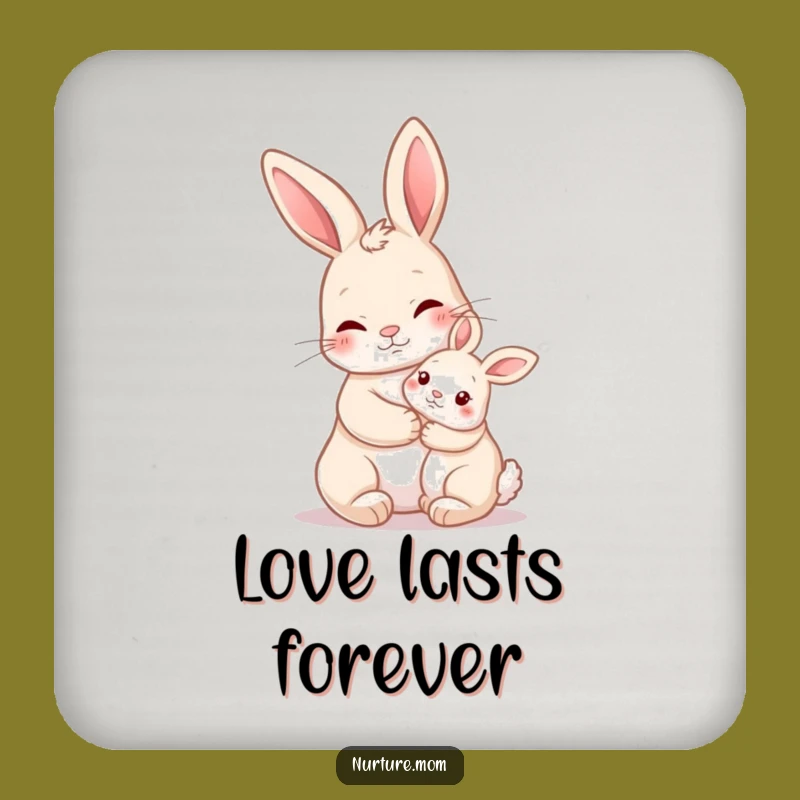 Funny Nurturing Rabbit Hug Coasters: Protect Surfaces with Gentle Humor