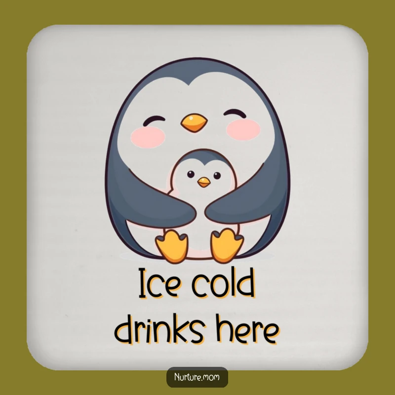 Penguin Mom Coaster Set - Cute & Stylish Accent