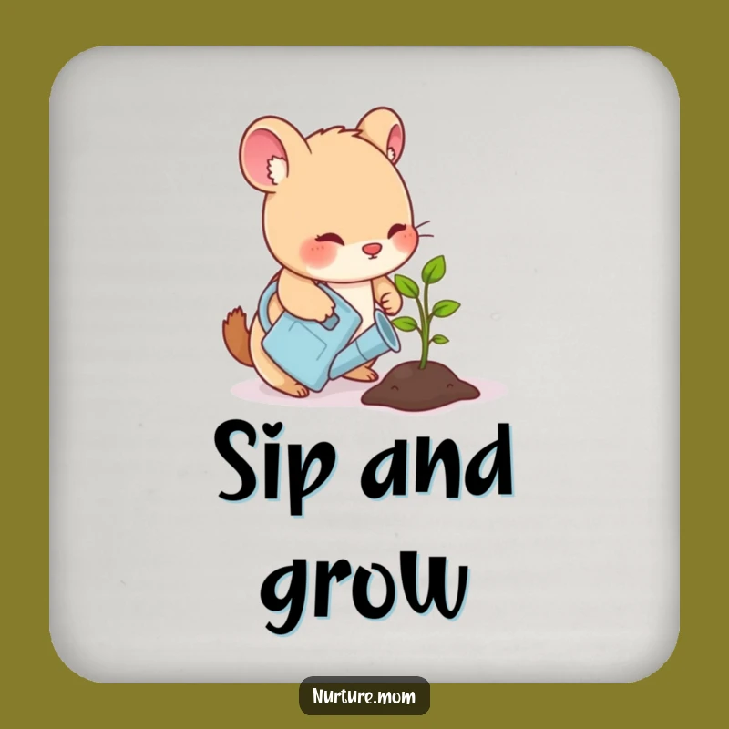 Funny Animal Gardener Coaster: Protect Surfaces with Green & Humorous Style