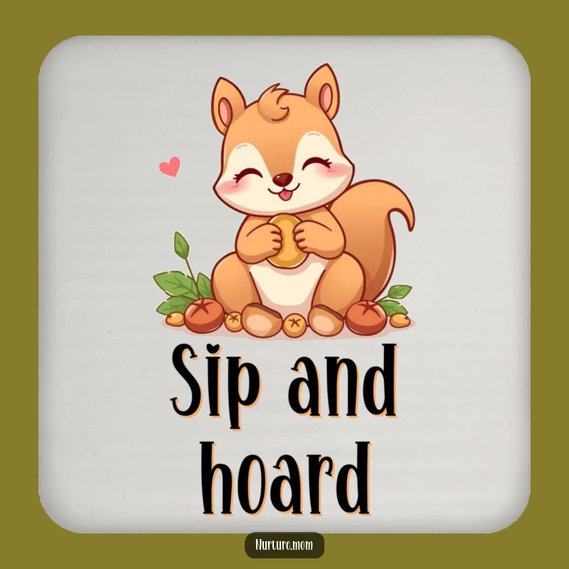 Funny! Cute Squirrel Mom Coasters: Protect Surfaces with Woodland Charm & Humor