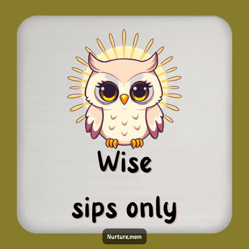 Funny Owl Mom Coaster: Protect Surfaces with Wise Humor, Gift Set