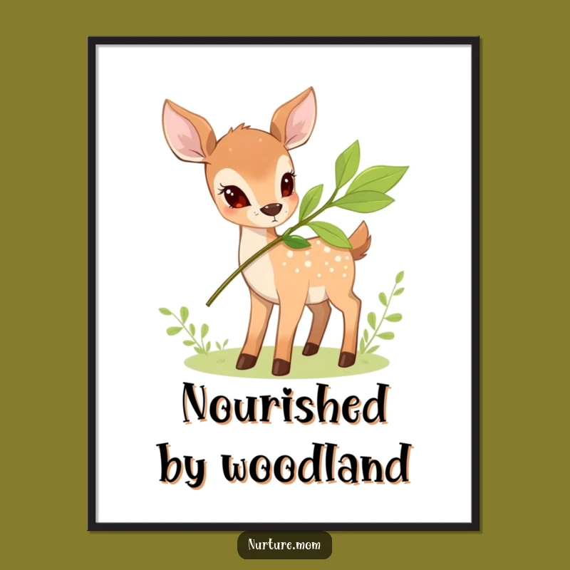 Funny Deer Nourishment Poster: Bring Woodland Serenity and Humor Home