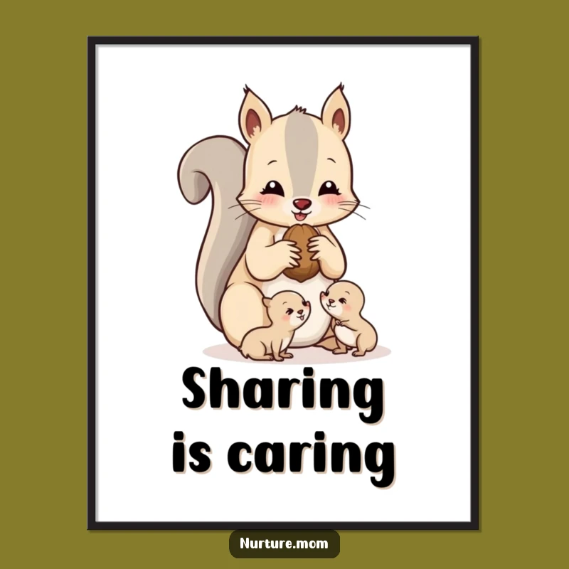 Funny Squirrel Mom Poster: Nurturing Nature Art for Your Walls