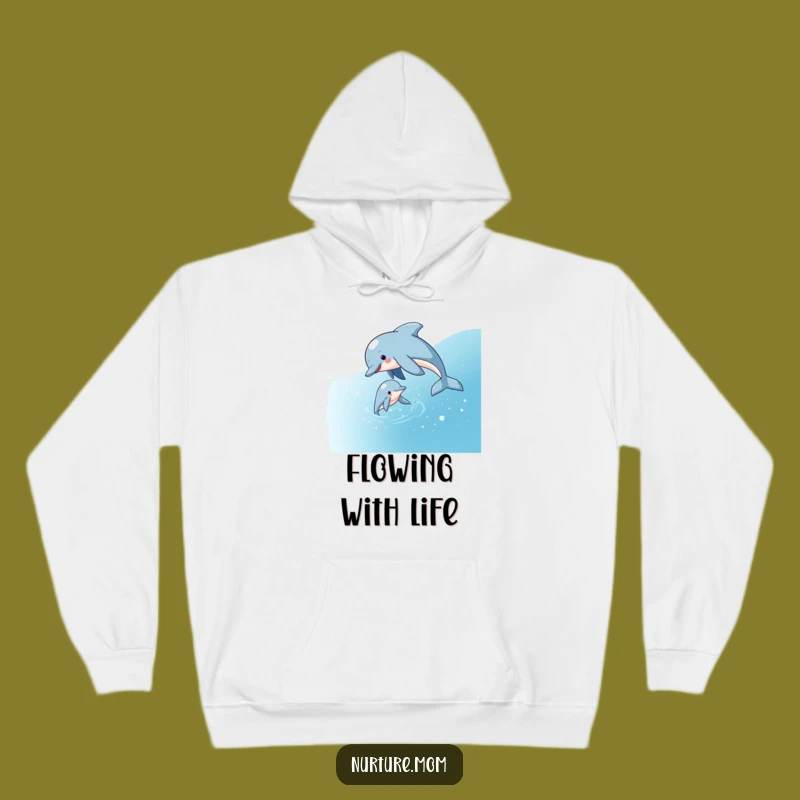 Cozy Funny Dolphin Mom Hoodie: Playful Swim Guidance for Comfort