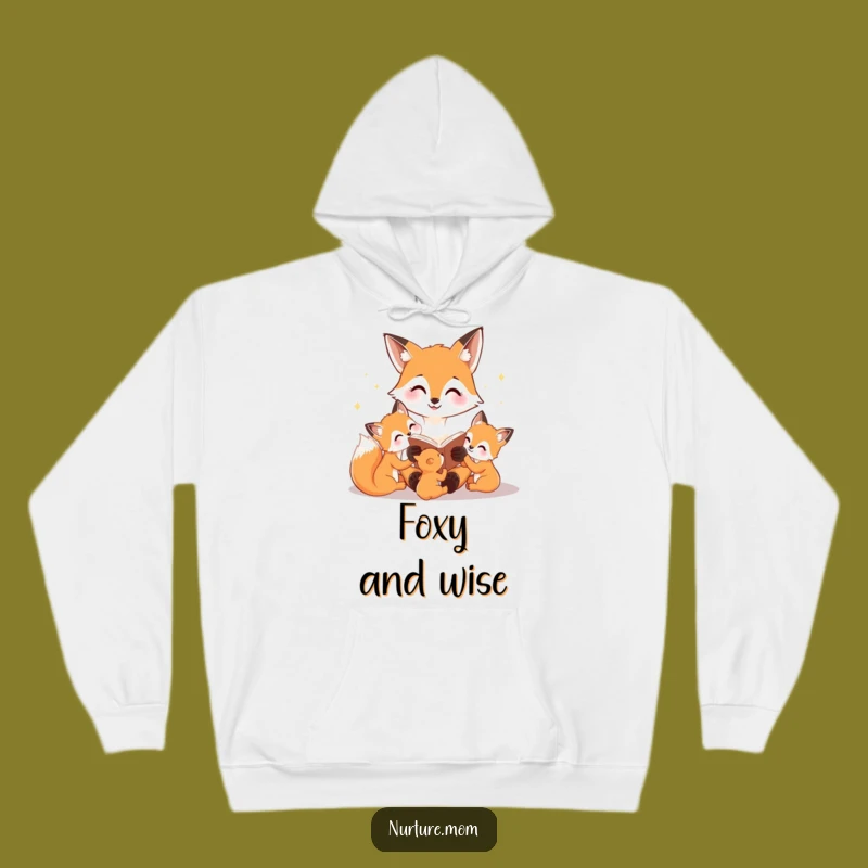 Cozy Funny Fox Mom Hoodie: Bedtime Story Comfort for Cubs